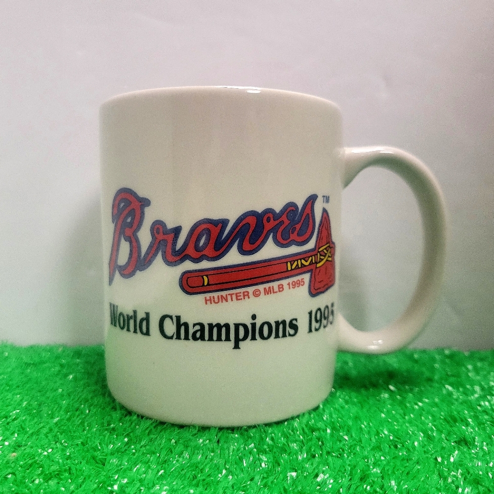 Vtg Atlanta Braves Coffee Mug Cup Champs 1995 World Series Ceramic  Roster